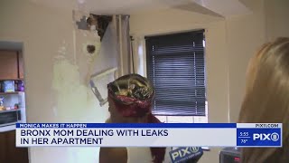 Monica Makes It Happen: Bronx mom has a massive hole and leak in her NYCHA apartment