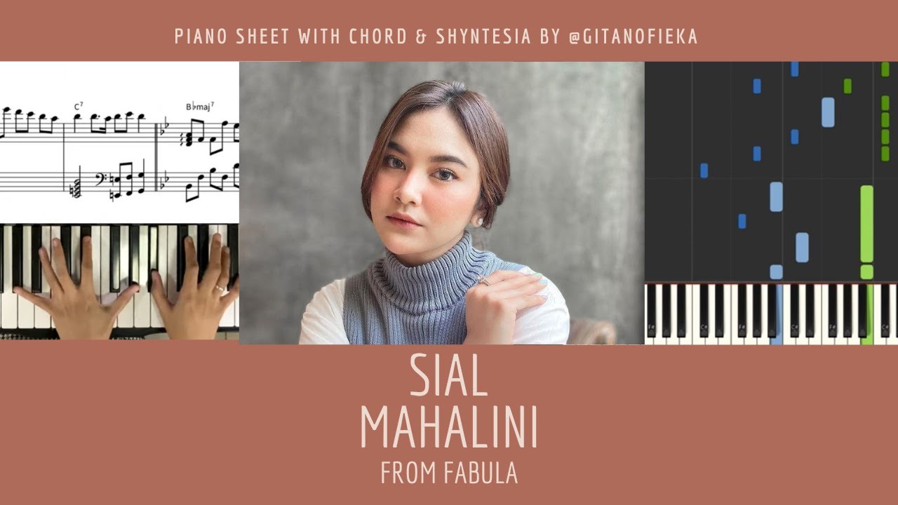 Sial Mahalini Piano Cover Partitur Piano Chord Not Huruf