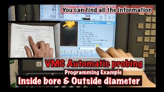 INSIDE BORE \u0026 OUTSIDE DIAMETER HOW TO PROGRAM VMC AUTOMATIC PROBING PROGRAMMING ( MYNX 7500 Doosan)