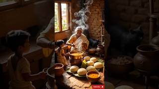 Miniature Indian Village Breakfast – Steaming Hot Idlis  #Miniature #SouthIndianFood #IdliSambar