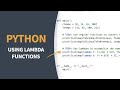 Python Tutorial - Understanding Lambda functions