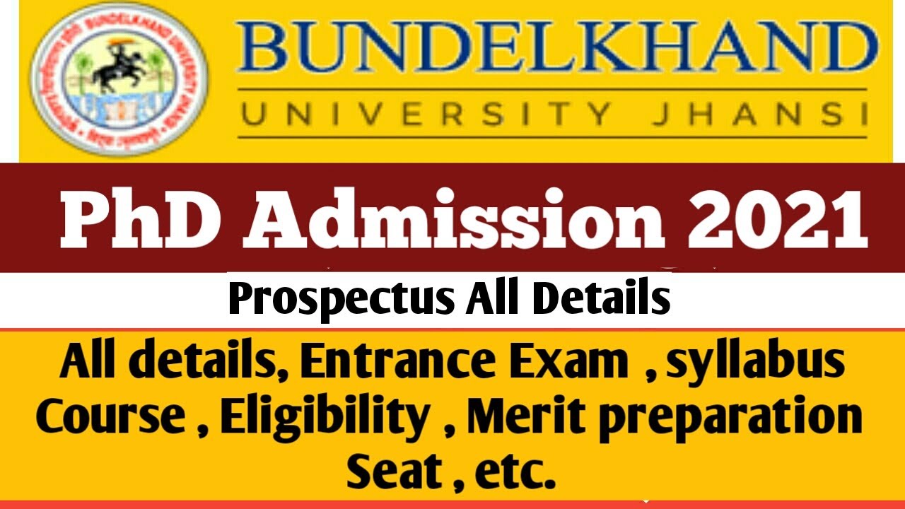 PhD Admission 2021 | Bundelkhand University PhD Admission 2021 | All ...