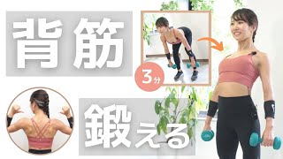 【毎日3分】自宅でできる背筋トレーニング！ダンベルを使って背中を引き締めよう