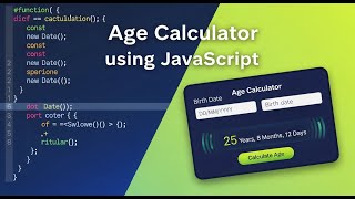 Age Calculator using JavaScript | HTML CSS JS Project for Beginners #javascript #bca #bcastudents