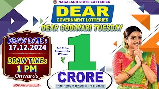 DEAR GOVERNMENT LOTTERIES LIVE DRAW DEAR GODAVARI TUESDAY WEEKLY DRAW DATE 17.12.2024