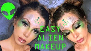 SIMPLE ALIEN MAKEUP | ALIEN COSTUME HALLOWEEN | ALIEN MAKEUP HOW TO | ALIEN MAKEUP TUTORIAL