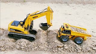 RC JCB Helping Truck | Huina Excavator with Truck | RC Truck Tochan