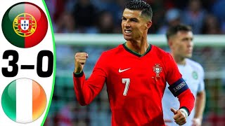 Portugal vs Ireland 3-0 - RONALDO DOUBLE - All Goals and Highlights 2024