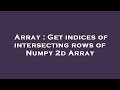 Array : Get indices of intersecting rows of Numpy 2d Array
