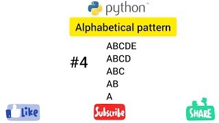 Alphabetical pattern program python series part -3 Easy Learning Genius
