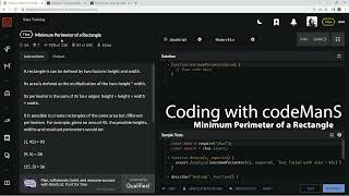 Codewars 7 kyu Minimum Perimeter of a Rectangle JavaScript