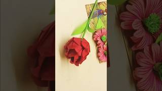 Beautiful Rose🌹 Flower Making With Paper l #diy #viral #shorts #yt #papercraft