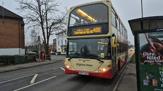 *Loaned to Metrobus* ride on Brighton \u0026 Hove Scania N270UD OmniDekka | 672 (YN07 UOU) | Route 400