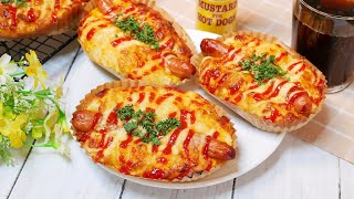 ホットケーキミックスと豆腐で作るソーセージパン Sausage bread made with pancake mix and tofu