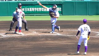 【 捕手の一塁牽制！】関東第一《 キャッチャー  熊谷俊乃介 U-18代表 4回表 》関東第一 1 - 2 京都国際｜第106回全国高校野球選手権大会 決勝 2024年8月23日(金)