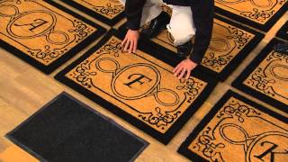 Handcrafted Monogrammed Initial 2x3 Rectangle Coco Doormat with Dan Hughes