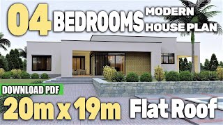 MODERN 04 BEDROOM HIDDEN ROOF HOUSE PLAN (DOWNLOAD PDF)