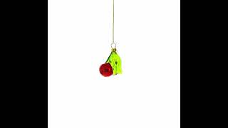 Double Cherries Blown Glass Christmas Ornament (CC-0426)