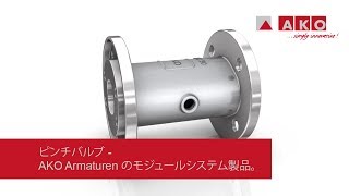 ピンチバルブ - AKO Armaturen のモジュールシステム製品。様々な固形物を封止するシャットオフエレメントです。