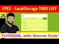 Ep82 - Javascript LocalStorage To-Do List Tutorial & Source Code