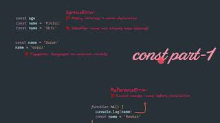 Javascript const keyword part 1