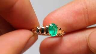 0.45cts Romantic Colombian Emerald \u0026 Gold Ring 10k