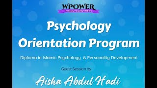 Psychology Orientation Webinar | Stress Management | Aisha Abdul Hadi | Aspire College | WPower