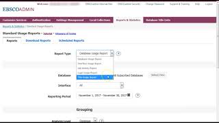 EBSCOadmin - Scheduled reports - настройка автоматической от