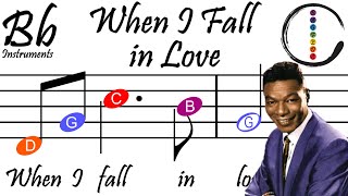 When I Fall in Love - Beginner Sheet Music Bb Instruments with Easy Notes \u0026 Letters