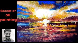 HOW TO PAINT SUNSETS  | Oil Painting Tutorial @ArtistPadmasaliDurgarao