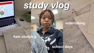 STUDY VLOG | 4am studying, cramming for tests, non-stop studying, lots of study time lapses, etc..