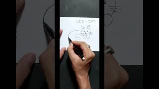 Draw a CAT with number 500 | Drawing |#shorts #ytshorts #viral #cat