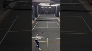 Disturbing indoor tennis court with the pickleball lines #tennis