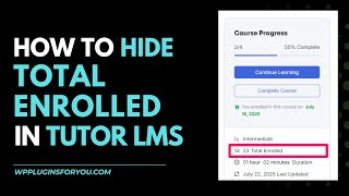 How to hide the total enrolled students in tutor lms