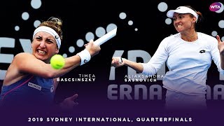 Timea Bacsinszky vs. Aliaksandra Sasnovich | 2019 Sydney International Quarterfinals | WTA High