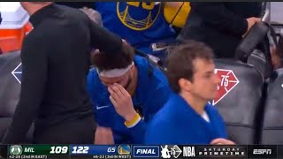 NBA KLAY THOMPSON CRYING BECAUSE OF THE SHAME CAUSED BY GIANNES 'POSTERIZE OF HIM