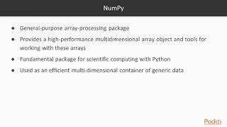Fast Numerical Computing with Python: Introduction to NumPy | packtpub.com