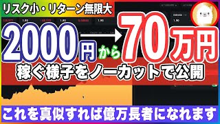 【神回】2000円が一夜で70万円に！人生が激変するトレード攻略法、大金を稼げた一部始終をお見せします【バイナリーオプション】