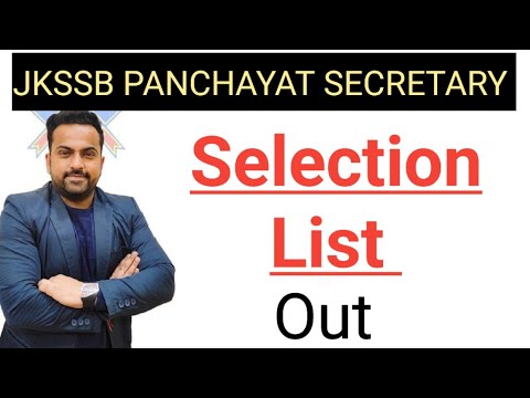 JKSSB PANCHAYAT SECRETARY SELECTION List Out #,Jkssb - YouTube