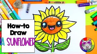 How to Draw a Sunflower Step-by-Step for KIDS!!