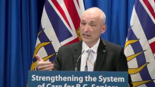 Daniel Fontaine at B.C. Legislature for $500 million seniors care announcement