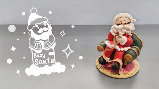 Busy Santa | Clay Santa Claus Making - Christmas Clay Crafts - Air Dry Clay Artwork - Clay Figurine