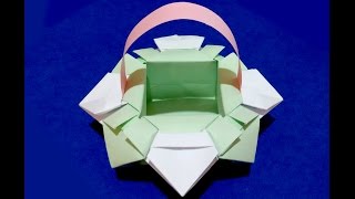 Оригами корзинка для конфет из бумаги . Украшение стола.