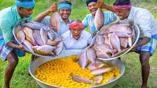 FISH OMELETTE | Emperor Fish Omelette Recipe Cooking In Village | Steamed Fish R
