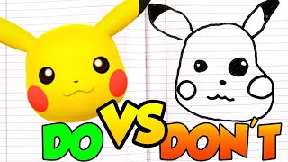 DOs & DON'Ts Drawing Bulbasaur, Pikachu, Charmander, Eevee, Squirtle POKÉMON In 1 Minute CHALLENGE!