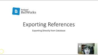 Exporting to RefWorks Directly from a Database