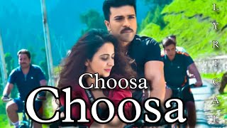 Choosa Choosa Song Lyrics WhatsApp Status| Ram Charan| Rakul | Dhruva | Telugu | Top10 Love 💞😘