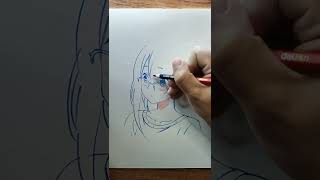 Tutorial and tips drawing hair Anime girl  #fyp #short #sketching #tutorialdrawing #drawsoeasyanime