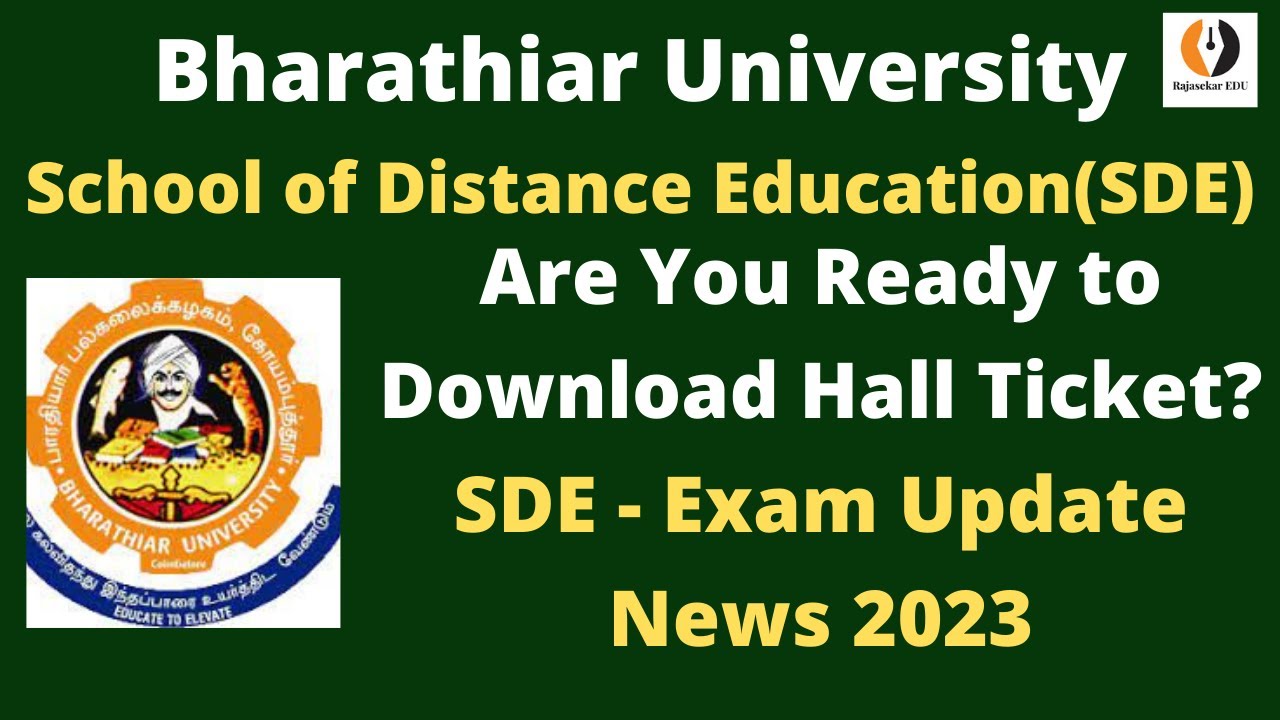 #SDE|Bharathiar University|Distance Exam Oct.2023 Update News|How To ...