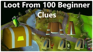 Loot from 100 Beginner Clues - OSRS